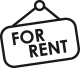 for rent sign for rentals button